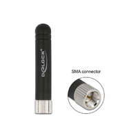 Delock Delock ISM 433 MHz antenna SMA apa -0,5 dBi mindenirányú flexibilis fekete