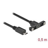 Delock Delock Kábel, USB 2.0-s Micro-B típusú csatlakozóhüvely, panelrögzítés > USB 2.0-s Micro-B típusú cs