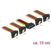 Delock Delock 15 pin-es SATA kábel bemeneti zár funkcióval > 15 pin-es SATA tápcsatlakozó kimeneti 4 x lefe
