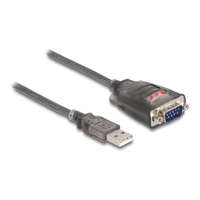  Delock Adapter A-típusú USB 2.0 - 1 x soros RS-232 D-Sub 9 tűs apa anyacsavarokkal, 3 db. LED-del 0,2 m