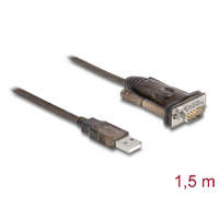 Delock Delock Adapter A-típusú USB 2.0 - 1 x soros RS-232 D-Sub 9 tűs apa csavarokkal 1,5 m