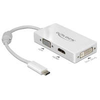 Delock Delock Adapter USB Type-C-dugós csatlakozó > VGA / HDMI / DVI-csatlakozóhüvely fehér
