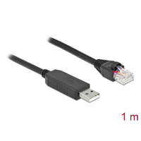 Delock Delock Soros kapcsolati kábel FTDI chipszettel, USB 2.0 A-típusú apa - RS-232 RJ45 apa, 1 m hosszú,