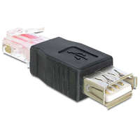 Delock Delock Adapter USB-A female > RJ45 male, fekete