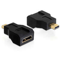 Delock Delock adapter magas sebességű HDMI Ethernettel - mini C anya > micro D apa