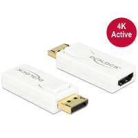 Delock Delock Adapter Displayport 1.2-dugós csatlakozó > HDMI-csatlakozóhüvely 4K aktív, fehér