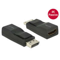 Delock Delock Adapter Displayport 1.2-dugós csatlakozó > HDMI-csatlakozóhüvely 4K passzív, 3D, fekete