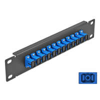 Delock Delock 10 üvegszálas patch panel 12 portos SC Simplex kék 1U fekete