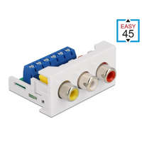 Delock Delock Easy 45 modul, 3 x RCA anya csatlakozó, 22,5 x 45 mm