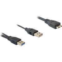 Delock Delock kábel USB 3.0-A apa > USB 3.0-mikro B apa + USB 2.0-A apa