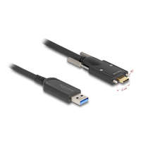  Delock Aktív optikai kábel USB 10 Gbps-A apa - USB Type-C apa csatlakozó csavarokkal az oldalain, 15 m