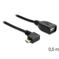 Delock Delock USB micro-B apa > USB 2.0-A anya kábel, OTG, 50 cm, forgatott