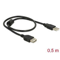 Delock Delock USB2.0 hosszabító kábel A-tip. dugó > A-tip aljzat csatlakozókkal, 0.5m