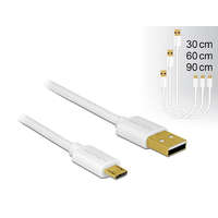 Delock Delock Adat- és tölto kábel USB 2.0 A-típusú csatlakozóval > USB 2.0 Micro B típusú csatlakozó 3 db