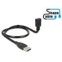 Delock Delock kábel USB 2.0 Type-A apa > USB 2.0 Micro-B anya ShapeCable 0,50 m