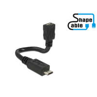 Delock Delock kábel USB 2.0 Micro-B apa > USB 2.0 Micro-B anya OTG ShapeCable 0,15 m