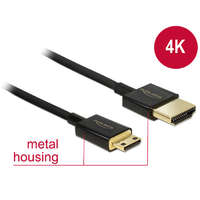 Delock Delock kábel High Speed HDMI Ethernettel - HDMI-A apa> HDMI Mini-C apa3D 4K 0.5 m vékony Prémium