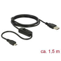 Delock Delock Töltő kábel USB 2.0 Type-A apa > USB 2.0 Micro-B apa kapcsolóval, Raspberry Pi 1.5 m