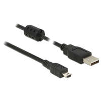 Delock Delock USB 2.0-s kábel A-típusú csatlakozódugóval > USB 2.0 Mini-B csatlakozódugóval, 0,5 m, fekete