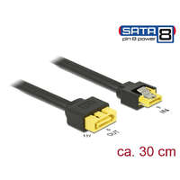 Delock Delock Hosszabbító kábel 6 Gb/s SATA kimeneti > SATA apa 8 tűs tápcsatlakozó retesszel, hossza 30 cm