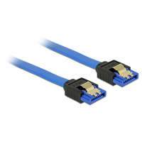 Delock Delock SATA-kábel, 6 Gb/s, hüvely, egyenes > SATA hüvely, egyenes, 50 cm, kék aranyszínu kapcsokkal