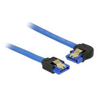 Delock Delock SATA-kábel, 6 Gb/s, hüvely, egyenes > SATA hüvely, balra nézo csatlakozódugóval, 50 cm, kék a