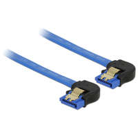 Delock Delock SATA-kábel, 6 Gb/s, hüvely, lefelé ívelt > SATA hüvely, lefelé ívelt, 30 cm, kék aranyszínu k