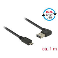 Delock Delock Kábel, EASY-USB 2.0-s A- típusú csatlakozódugó, ívelt bal / jobb > EASY-USB 2.0-s B-típusú cs