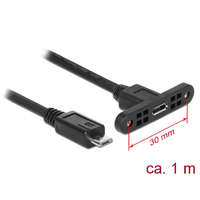 Delock Delock Kábel, USB 2.0-s Micro-B típusú csatlakozóhüvely, panelrögzítés > USB 2.0-s Micro-B típusú cs