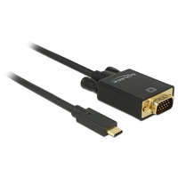 Delock Delock Kábel USB Type-C csatlakozó > VGA csatlakozó (DP váltakozó mód) Full HD 1080p,1 m, fekete