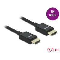 Delock Delock Nagysebességű HDMI -kábel koax 48 Gbps 8K 60 Hz, fekete 0,5 m