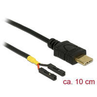 Delock Delock Kábel USB Type-C apa > 2 x tüskesori csatlakozó, anya, különálló teljesítmény, 10 cm