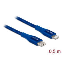 Delock Delock Adat- és töltőkábel USB Type-C - Lightning iPhone , iPad és iPod készülékhez kék 0,5 m MF