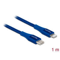 Delock Delock Adat- és töltőkábel USB Type-C - Lightning iPhone, iPad és iPod készülékhez kék 1 m MFi