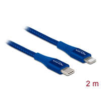 Delock Delock Adat- és töltőkábel USB Type-C - Lightning iPhone , iPad és iPod készülékhez kék 2 m MFi