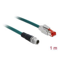 Delock Delock Hálózati kábel M12 8 tűs X-kódú RJ45 csatlakozóhoz PVC borítás 1 m hosszú