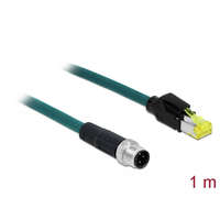 Delock Delock Hálózati kábel M12 4 tűs D-kódú RJ45 Hirose csatlakozóhoz TPU borítás 1 m hosszú