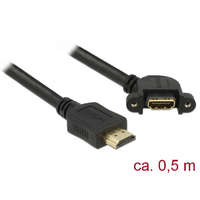 Delock Delock Kábel HDMI-A dugó > HDMI-A hüvely, panelrögzítés, 110 fokban ívelt, 4K 30 Hz 0,5 m