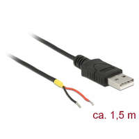 Delock Delock Kábel USB 2.0 A-típusú csatlakozódugóval > 2 db nyitott vezetékkel, 1,5 m Raspberry Pi