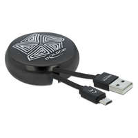 Delock Delock USB 2.0 behúzható kábel A-típusú Micro-B fekete