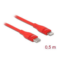 Delock Delock Adat- és töltőkábel USB Type-C - Lightning iPhone , iPad és iPod készülékhez piros 0,5 m