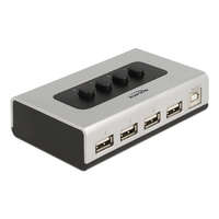 Delock Delock Kétirányú USB 2.0 switch 1 db. B-típusú anya 4 db. A-típusú anya kézi átkapcsolással