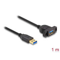 Delock Delock SuperSpeed USB 5 Gbps (USB 3.2 Gen 1) A-típusú USB kábel apa-anya 1 m panel-csatlakozójú fekete