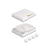  Delock Optikai szálas csatlakozó doboz FTTH falra szerelhető 4 x SC Simplex vagy LC Duplex számára, fehér színű