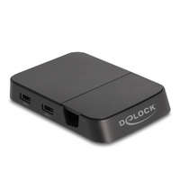  Delock 4K okostelefon dokkoló állomás beépített tartóval - HDMI / USB / Hub / SD / Micro-SD Android és Windows eszközökhöz