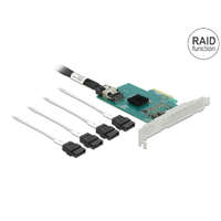 Delock Delock PCI Express kártya 4 x SATA 6 Gb/s RAID és HyperDuo-hoz - alacsony profilú formatényező
