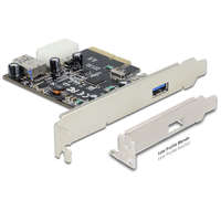 Delock Delock PCI Express x4 kártya > 1 x külső + 1 x belső SuperSpeed USB 10 Gbps (USB 3.1, Gen 2) A típus