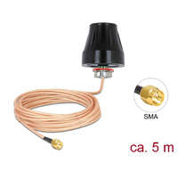 Delock Delock LTE Antenna SMA dugó 2 dBi fix mindenirányú körkörös,csatlakozó kábellel (RG-316U 5 m)kültéri
