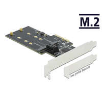 Delock Delock 3 SATA port és 2 M.2 B kulcsos csatlakozó PCI Express x4 Kártya - alacsony profilú formaténye