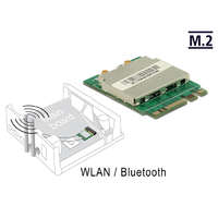 Delock Delock Modul, M.2 aljzat A+E nyílással, csatlakozódugó > WLAN 11ac/a/b/g/n + Bluetooth 4.0